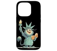 Chat américain Amusant pour Les Amoureux des Statues patriotiques et libertés Coque pour iPhone 14 Pro
