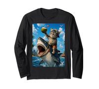 Chat Amusant à chevaucher, Requin, été, Plage, Vacances, océan, Aventure Manche Longue