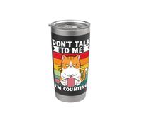 Chat amusant à tricoter Don't Talk to Me I'm Counting Gobelet isotherme en acier inoxydable double paroi