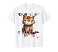Chat Amusant avec Inscription en Allemand « Mir Egal Gesicht » T-Shirt Graphique avec Valeur