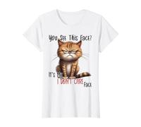 Chat Amusant avec Inscription en Allemand « Mir Egal Gesicht » T-Shirt Graphique avec Valeur