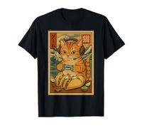Chat Amusant avec Manette de Jeu Tacos rétro Japonais T-Shirt