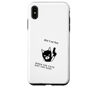 Chat amusant avec pistolet n'est pas amusant lorsque les chats ont le pistolet Coque pour iPhone XS Max