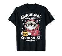 Chat Amusant Buvant du café Grand-mère Grand-mère Blague Humour T-Shirt