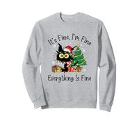Chat Amusant de Noël It's Fine I'm Fine Everything is Fine Sweatshirt