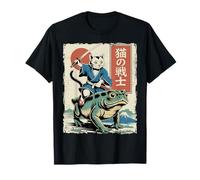 Chat Amusant en Forme de Grenouille Japonaise Ukiyo-e Art Toad Samouraï T-Shirt