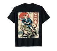 Chat Amusant en Forme de Grenouille Japonaise Ukiyo-e Art Toad Samouraï T-Shirt