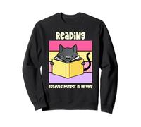 Chat Amusant et Douillet en Train de Lire Parce Que Le Meurtre est Mauvais Sweatshirt