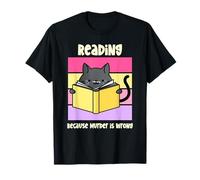 Chat Amusant et Douillet en Train de Lire Parce Que Le Meurtre est Mauvais T-Shirt