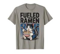 Chat Amusant « Fueled by Ramen » Japonais Comic Anime Chat T-Shirt