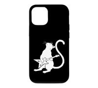 Chat Amusant Jouant de la Guitare électrique Cool Rock Musicien Coque pour iPhone 12/12 Pro