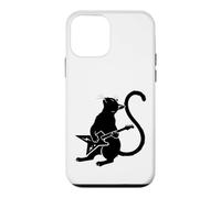 Chat Amusant Jouant de la Guitare électrique Cool Rock Musicien Coque pour iPhone 12 Mini