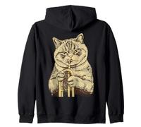 Chat Amusant Jouant de la Trompette Humour Chats tristes Humour Insolite Bizarre Sweat à Capuche