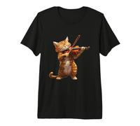 Chat Amusant Jouant du Violon pour Les Amateurs de Chat et de violons T-Shirt Haut de Gamme