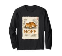 Chat Amusant Nope Lazy Orange Chaton Lady Lovers Sumi-e Kawaii Manche Longue