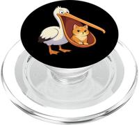 Chat Amusant pélican Amoureux des Animaux, Maman, Papa, Enfants PopSockets PopGrip pour MagSafe