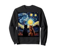 Chat Amusant pour Couples Amoureux Nuit étoilée Vincent Van Gogh Sweatshirt