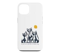 Chat Amusant Pun It Ain't Over Until The Cat Ladies Sing Coque pour iPhone 13