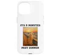 Chat Amusant Qui miaule C'est 5 Minutes passées du dîner bouleversé Kitty Coque pour iPhone 15