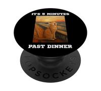 Chat amusant qui miaule c'est 5 minutes passées du dîner bouleversé Kitty PopSockets PopGrip Adhésif