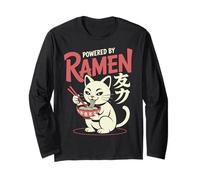 Chat Amusant Ramen Powered by Ramen Tatouage Japonais Chat Anime Manche Longue
