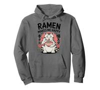 Chat Amusant Ramen « Ramen Makes Me Happy » Kawaii Anime Cat Sweat à Capuche