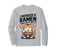 Chat Amusant Ramen « Ramen Pense à Moi Aussi » Manche Longue