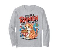 Chat Amusant Ramen « Ramen Pense à Moi Aussi » Manche Longue
