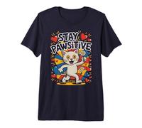 Chat Amusant Stay Pawsitive Lover Hiss Pawsitivity Mom Foster T-Shirt Haut de Gamme