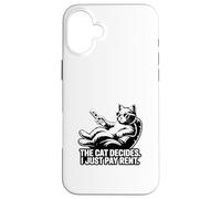 Chat Amusant The Cat Decides I Just Pay Rent Coque pour iPhone 16 Plus