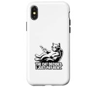 Chat Amusant The Cat Decides I Just Pay Rent Coque pour iPhone X/XS