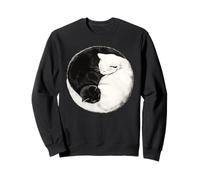 Chat Amusant Yin Yang pour Amoureux des Chats, Maman, Hommes, Femmes, Enfants Sweatshirt