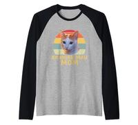 Chat Arabe Mau Maman Drôle Rétro Chat Lover Heartbeat Manche Raglan