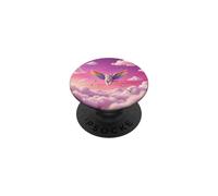 Chat Arc-en-Ciel fantaisiste Volant Ciel Rose Mignon Accessoire Fantaisie PopSockets PopGrip Adhésif