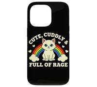 Chat Arc-en-Ciel Mignon et Plein de Rage Coque pour iPhone 13 Pro