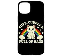 Chat Arc-en-Ciel Mignon et Plein de Rage Coque pour iPhone 15 Plus