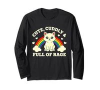 Chat Arc-en-Ciel Mignon et Plein de Rage Manche Longue