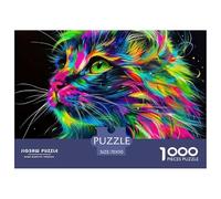 Chat Arc-en-Ciel Puzzle 1000 Pièces - Cadeau Parfait pour Les Amoureux De Puzzles, Carton Premium, Boîte Collector, 70x50cm/1000pcs