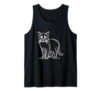 Chat Art Linéaire Minimaliste Coloriage Design Débardeur