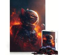 Chat Astronaute de l'espace Puzzle de 1000 pièces pour Adultes Cadeau Stimulant pour l'esprit Jeu de Loisirs Facile Découpe précise Cadeau spécial (38x26cm)