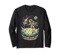 Chat Astronaute One Giant Leap Space Feline Moon Adventure Manche Longue