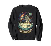 Chat Astronaute One Giant Leap Space Feline Moon Adventure Sweatshirt
