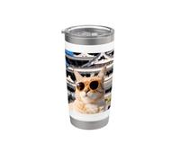 Chat au Japon au château Himeji Gobelet isotherme en acier inoxydable double paroi
