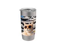 Chat au Japon au château Himeji Gobelet isotherme en acier inoxydable double paroi