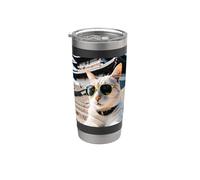 Chat au Japon au château Himeji Gobelet isotherme en acier inoxydable double paroi