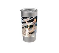 Chat au Japon au château Himeji Gobelet isotherme en acier inoxydable double paroi