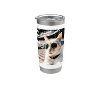 Chat au Japon au château Himeji Gobelet isotherme en acier inoxydable double paroi