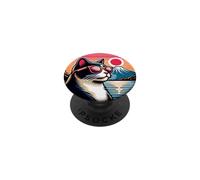 Chat au Mont Fuji au Japon PopSockets PopGrip Adhésif