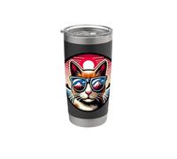 Chat au mont Fuji Gobelet isotherme en acier inoxydable double paroi