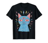 Chat au troisième œil T-Shirt Graphique avec Valeur, Homme, Noir, L